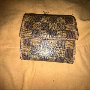 Vintage Louis Vuitton Elise Wallet Damier Ebene Compact France 1994